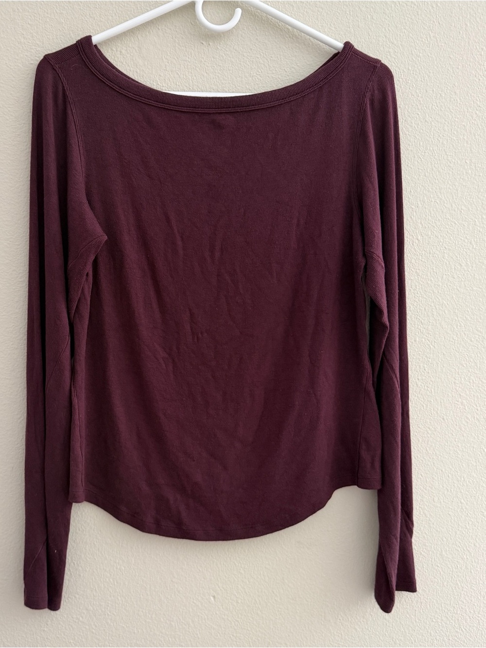Lululemon Hold Tight Boatneck Long-Sleeve Shirt size 10 burgundy